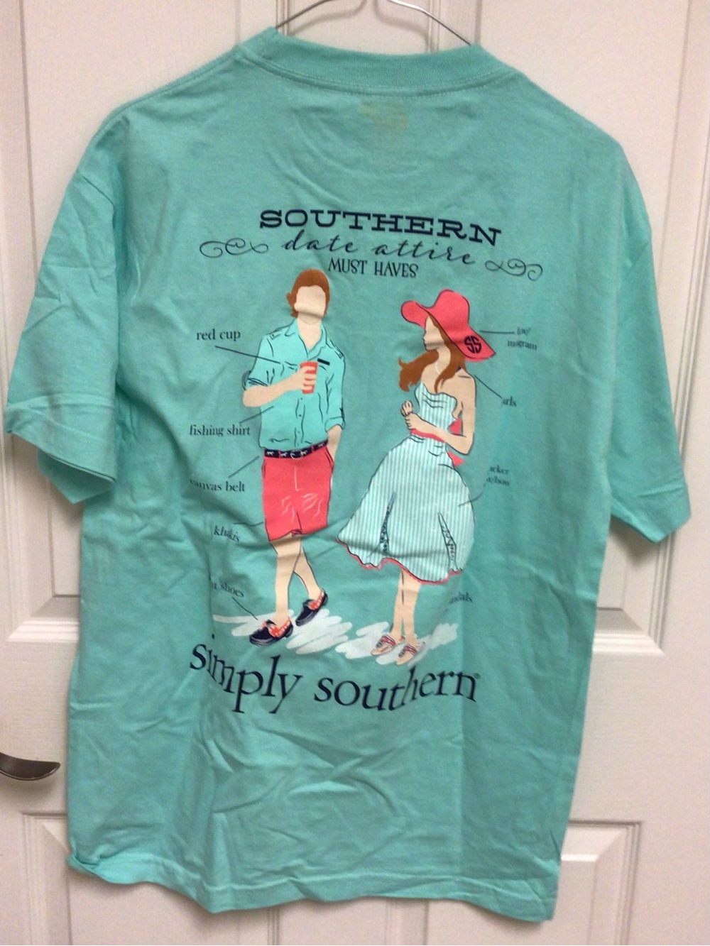 Simply Southern "Southern Date Attire" Graphic Tee Seafoam M